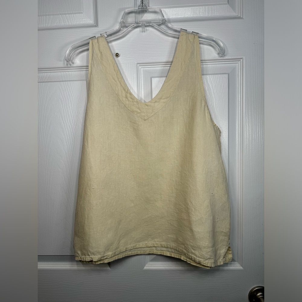 Flax linen cream tank top medium